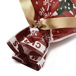 クリスマス サンタクロース プラスチック包装ポーチ 巾着袋  長方形  ファイヤーブリック  23x15x0.01cm&nbsp;ABAG-Q053-05B