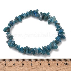 天然アパタイトチップビーズを使用した女性用ストレッチブレスレット  内径：1.77インチ（4.5cm）&nbsp;BJEW-D467-01B
