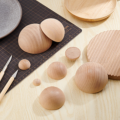 8種類のスタイルの木製カボション8個  半円  ナバホホワイト  20~90x10~44mm  1個/スタイル&nbsp;WOOD-BC0001-23
