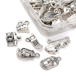 50pcs10スタイルチベットスタイルアロイペンダント  ハイキングアドベンチャーテーマ  アンティークシルバー  13~35x6~25x2~7mm  穴：1.2~2.5mm  5個/スタイル&nbsp;FIND-FP0001-29