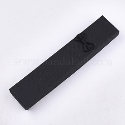 厚紙のネックレスボックス  内部のスポンジ  ちょう結びの長方形  ミックスカラー  21x4x2.7cm&nbsp;CBOX-S019-02