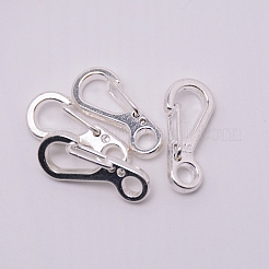 合金キーホルダー留め金のパーツ  プラチナ  24.5x10.5x6mm  穴：3.5mm&nbsp;KEYC-WH0017-06P