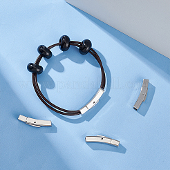 316ステンレススチール製バヨネットクラスプ4個  ステンレス鋼色  28.5x5x6.5mm  穴：3x3mm&nbsp;STAS-UN0060-62