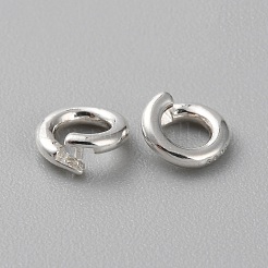 スターリングシルバーのロック式ジャンプリング925個  オープンラウンド  銀  6x1.2mm  内径：3.3mm  17ゲージ&nbsp;STER-WH0001-21