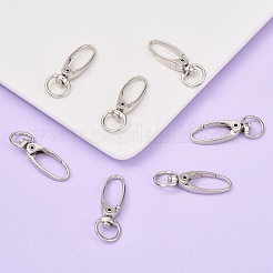 鉄スイベルスナップフックの留め金  ジュエリーパーツ  プラチナ  37x13.5mm  穴：10x5mm&nbsp;X-E341-6