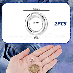 スターリングシルバーのスプリングゲートリング2個、925個  リング  銀  9.5x2mm&nbsp;FIND-GA0007-94B