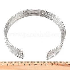 30mm 304ステンレススチール製オープンマルチ連チョーカーネックレス（女性用）  カドミウムフリー＆ニッケルフリー＆鉛フリー  変色しない  ステンレス鋼色  内径：4.13インチ（10.5cm）&nbsp;NJEW-K297-02P