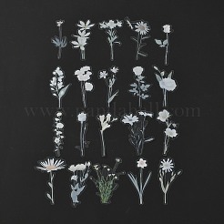 40 個の防水ペット粘着ステッカーセット  花柄  花柄  7.9~8.6x2.3~6.2x0.015cm  40個/袋&nbsp;DIY-K032-56D
