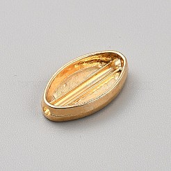 亜鉛合金エナメルビーズ  ゴールドカラー  ラグビー  ブラック  19x11x3.5mm  穴：1.6mm&nbsp;FIND-CJC0437-006A-01