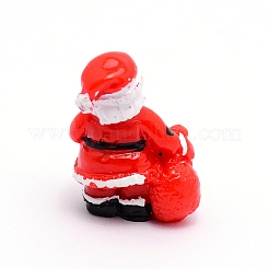 クリスマスのプラスチック製の家のディスプレイの装飾  サンタクロース  レッド  19x13.3x27mm&nbsp;AJEW-WH0155-42