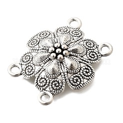 チベット風合金連バー  アンティークシルバー  花  33x28x6mm  穴：3mm&nbsp;FIND-D042-08A-AS