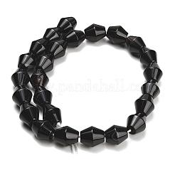 天然石黒瑪瑙ビーズ連売り  染め＆加熱  双円錐形  15~18x13.5~14.5mm  穴：1.2~1.6mm  約25個/連  15.79''（40.1センチメートル）&nbsp;GG-L001-D01-01