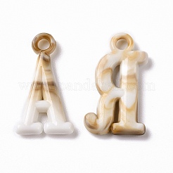アクリルパーツ  天然石風  アルファベット  バリーウッド  25~26x11.5~15x3mm  穴：2.5mm  約1020個/500g&nbsp;OACR-C011-16