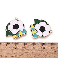 合金エナメルチャーム  サッカーシューズチャーム  ゴールドカラー  カラフル  25x24.5x1mm  穴：1.2mm&nbsp;ENAM-T025-01G-03