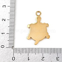 304ステンレスペンダント  アクリルと  ウミガメチャーム  ホワイト  25x16x2mm  穴：2.2mm&nbsp;LS-STAS-L298-03G-02