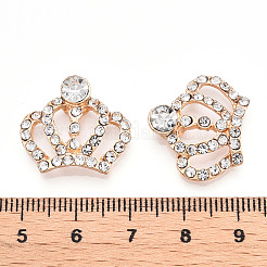 合金クリスタルラインストーンカボション  カドミウムフリー＆鉛フリー  クラウン  ライトゴールド  18.5x21x5mm&nbsp;ALRI-WH0002-34LG