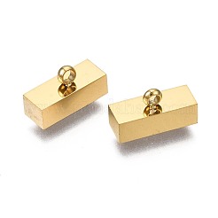 201ステンレススチールコードエンド  エンドキャップ  ゴールドカラー  6x13.2x4.2mm  穴：1.5mm  内径：12x3mm&nbsp;STAS-T052-44B-G