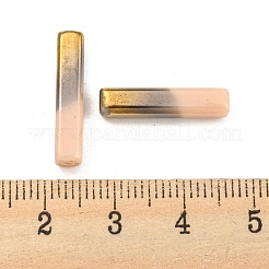 電気メッキガラスビーズ  多面カット  長方形  桃パフ  19.5~20x4x4mm  穴：1mm&nbsp;LS-GLAA-D024-02C