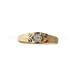 女性用クリスタルラインストーン付き合金指輪  ラウンド  ゴールドカラー  usサイズ7（17.3mm）&nbsp;FS-WGE5B8F-02