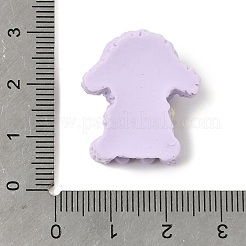オペーク樹脂カボション  犬  ミックスカラー  24.5x21.5x9.5mm&nbsp;X-RESI-L050-01A