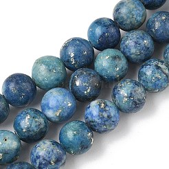 染色された天然ドロマイトビーズ連売り  ラウンド  スパンコール  ブルー  7~8mm  穴：0.8~1mm  約50~51個/連  15.75''（40センチメートル）&nbsp;G-D337-8mm-D06