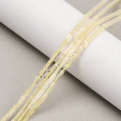 天然石レモンジェイド翡翠ビーズ連売り  正方形  1.5x1.5x1~1.5mm  穴：0.5mm  約344個/連  14.96''（38センチメートル）&nbsp;G-K399-B10-01