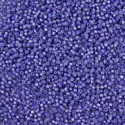 MIYUKIラウンドロカイユビーズ  日本製シードビーズ  8/0  （rr649)染めの紫の銀色のアラバスター  3mm  穴：1mm  約19000~20500個/ポンド&nbsp;SEED-G008-RR0649