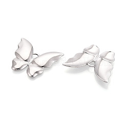 304ステンレススチール製バタフライペンダント  ステンレス鋼色  28.5x35x3mm  穴：4x5mm&nbsp;STAS-T069-20P