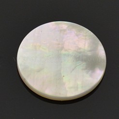 天然な白いシェルマザーオブパールのラウンドカボション  11x1mm&nbsp;X-SSHEL-E551-28