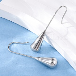 304ステンレススチールダングルイヤリング  ティアドロップ  ステンレス鋼色  34x7mm&nbsp;EJEW-NH0004-01P