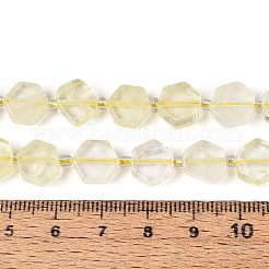 天然レモンクォーツ（加熱）ビーズ連売り  六角  シードビーズで  8~10x8~10x4~5mm  穴：0.9~1mm  約18~19個/連  7.68~8.07''（19.5~20.5センチメートル）&nbsp;G-P534-A20-01