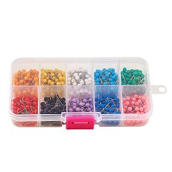 プラスチックボールマップピン  引き抜きプッシュピン  スチールピンと  ミックスカラー  15mm  ボール：4mm  600個/箱&nbsp;FIND-BT0002-03