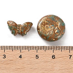不透明なアクリルビーズ  ゴールドライン入り  混合図形  キャメル  10.5~20x7~20x5~9mm  穴：1.2~2mm  約46個/50g&nbsp;X-OACR-M015-15A