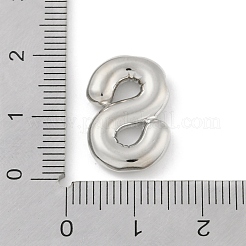 ラックメッキ真鍮チャーム  長持ちメッキ  鉛フリー＆カドミウムフリー  プラチナ  文字S  18.5x12.5x4mm  穴：1.8mm&nbsp;KK-A224-01S-P