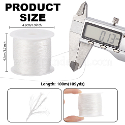 100mの編み込み釣り糸  DIYのジュエリーには  ホワイト  0.13mm  約109.36ヤード（100m）/セット&nbsp;OCOR-PH0006-12A-02