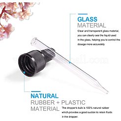 ガラス点滴器セット転送目盛り付きピペット  ブラック  105x22mm  容量：50ml（1.69fl.oz）&nbsp;PH-TOOL-G011-14C