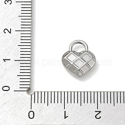 合金チャーム  チェック柄のハートチャーム  プラチナ  12.5x10.5x4mm  穴：3x4mm&nbsp;AL-CBA5B8E-11P