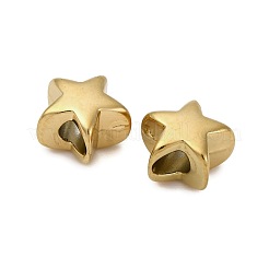 304ステンレススチールビーズ  イオンプレーティング（ip）  スター  18KGP本金メッキ  7.5x7.5x4.5mm  穴：2.5mm&nbsp;STAS-C128-01A-G