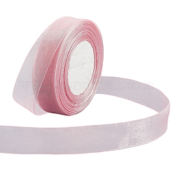 透明オーガンジーリボン1ロール  結婚式の装飾のための広いリボン  淡いバイオレットレッド  1インチ（25mm）  約50.00ヤード（45.72m）/セット&nbsp;SRIB-CY0001-22A-02