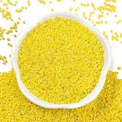 不透明色光沢ガラスシードビーズ  シリンダー  きいろ  1.6x1.3mm  穴：0.8mm  約60000個/ポンド&nbsp;SEED-H003-12E