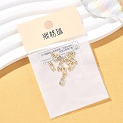 シェグレース 真鍮製クリアキュービックジルコニアチャーム  カドミウムフリー＆ニッケルフリー＆鉛フリー  長方形チャーム  18KGP本金メッキ  8x4x2.5mm  穴：1mm&nbsp;XGRQ2O012-427G