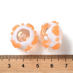 不透明なアクリルビーズ  手描きのビーズ  エナメル  ライトサーモン  14~15x18~20x18~20mm  穴：2~3mm&nbsp;ACRC-H001-01G