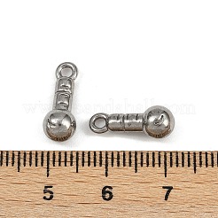 304ステンレスペンダント  丸いチャーム  変色防止  ステンレス鋼色  15x5.5mm  穴：1.8mm&nbsp;STAS-F317-05P