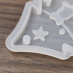クリスマステーマの DIY シリコンペンダント型  レジン型  ホワイト  クリスマスツリー  100x95x6mm  穴：5mm&nbsp;SIMO-G007-01A
