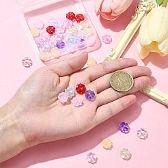 45個9色手作りランプワークビーズ  クローバー  ミックスカラー  10.8x10.2x4.5mm  穴：1.2mm  5個/カラー&nbsp;LAMP-YW0001-24