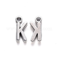 合金のチベット風チャーム  カドミウムフリー＆鉛フリー  文字k  K：16x7.5x2mm  穴：2mm&nbsp;X-TIBE-S108-108K-AS-RS