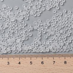 MIYUKIラウンドロカイユビーズ  日本製シードビーズ  8/0  （rr131f）マットクリスタル  3mm  穴：1mm  約2111~2277個/50g&nbsp;SEED-X0055-RR0131F