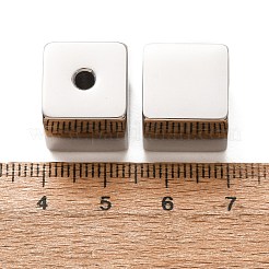 304ステンレススチールビーズ  キューブ  ステンレス鋼色  14x14x14mm  穴：3mm&nbsp;SA-CBAE384-01A-P