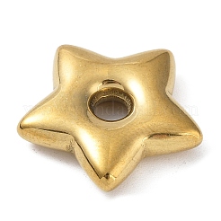 304ステンレススチールスペーサービーズ  スター  ゴールドカラー  18.5x19.5x4.5mm  穴：3.5mm&nbsp;STAS-A088-03G