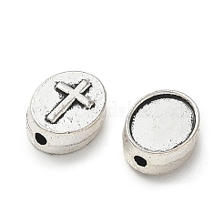 合金ビーズ  クロスとフラットラウンド  アンティークシルバー  10x8x4mm  穴：1.4mm  約800個/1000g&nbsp;FIND-E051-13AS